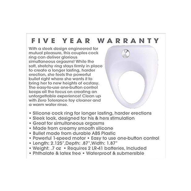 Zero Tolerance - White Lighting Vibrating Cock Ring (White) Silicone Cock Ring (Vibration) Non Rechargeable 844477013299 CherryAffairs
