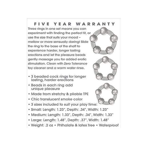 Zero Tolerance - Three Amigos Cock Rings (Clear) Rubber Cock Ring (Non Vibration) 844477013312 CherryAffairs