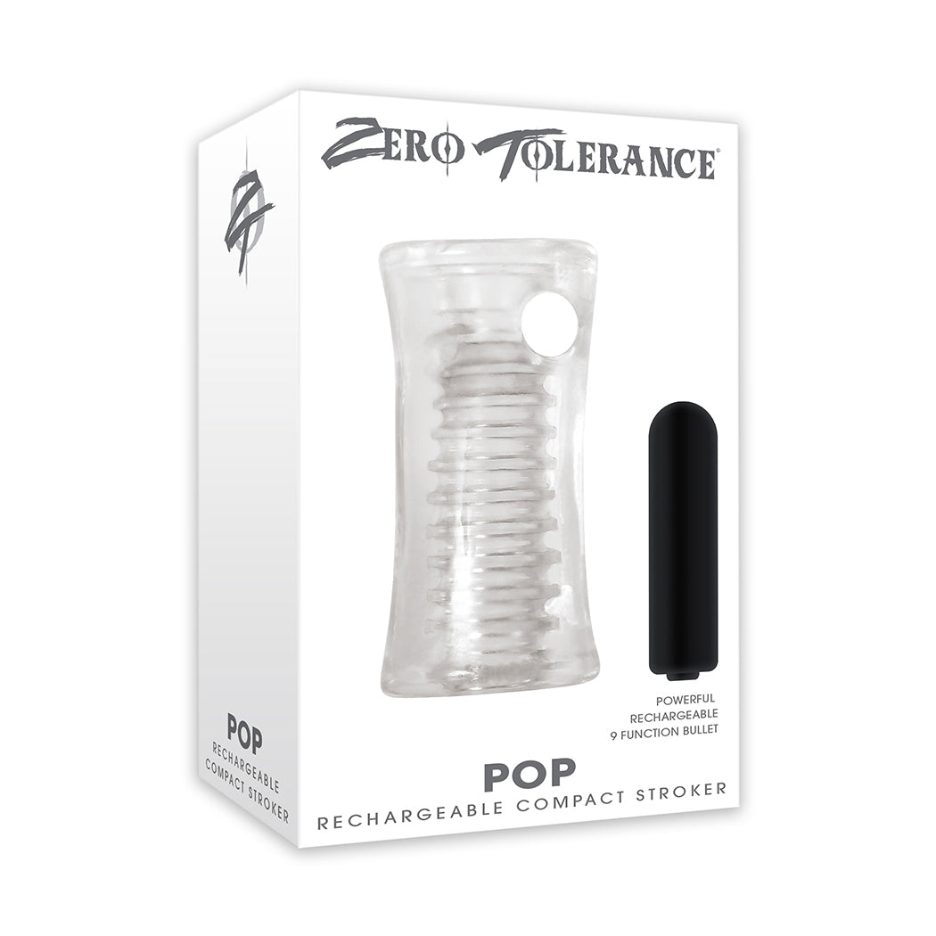 Zero Tolerance - Pop Rechargeable Compact Soft Stroker (White) - White - Masturbator Soft Stroker (Vibration)
