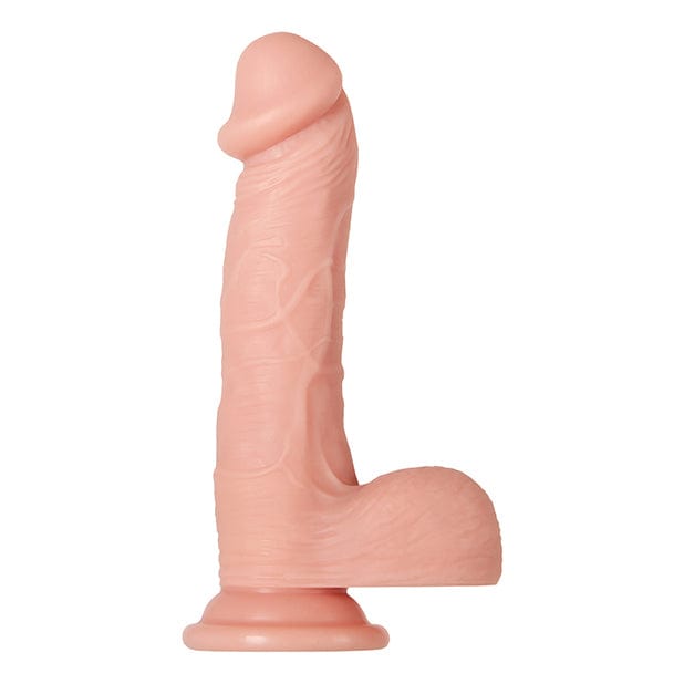 Adam & Eve - Adam's Warming Rotating Power Boost Remote Control Realistic Dildo with Balls 7.5" (Beige) Realistic Dildo with suction cup (Vibration) Rechargeable 625410260 CherryAffairs