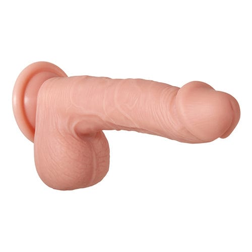 Adam & Eve - Adam's Warming Rotating Power Boost Remote Control Realistic Dildo with Balls 7.5" (Beige) Realistic Dildo with suction cup (Vibration) Rechargeable 625410260 CherryAffairs