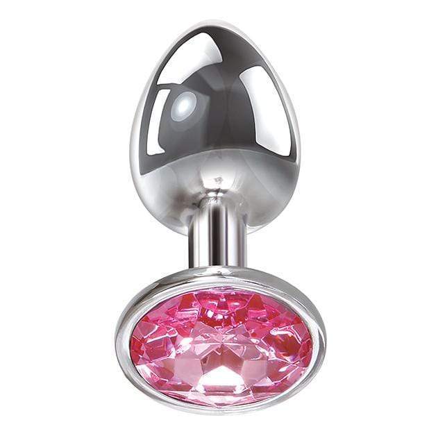 Adam & Eve - Pink Gem Anal Plug Small (Silver) Metal Anal Plug (Non Vibration) 844477014562 CherryAffairs