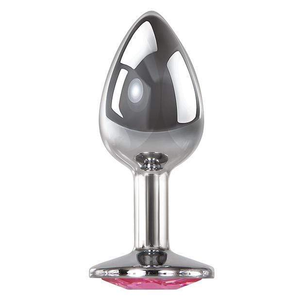 Adam & Eve - Pink Gem Anal Plug Small (Silver) Metal Anal Plug (Non Vibration) 844477014562 CherryAffairs