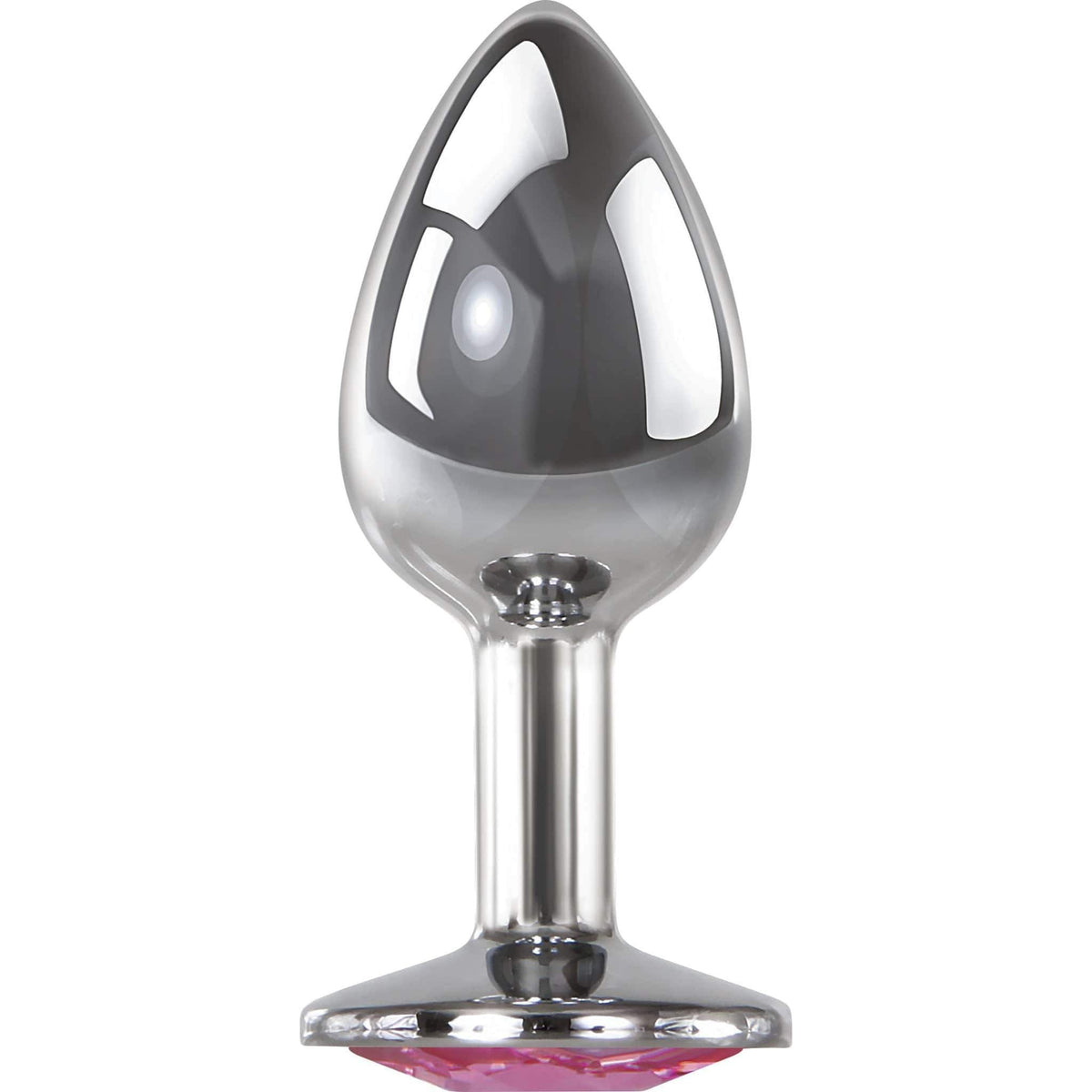 Adam & Eve - Pink Gem Aluminium Anal Plug Medium (Silver) Metal Anal Plug (Non Vibration) 844477014579 CherryAffairs