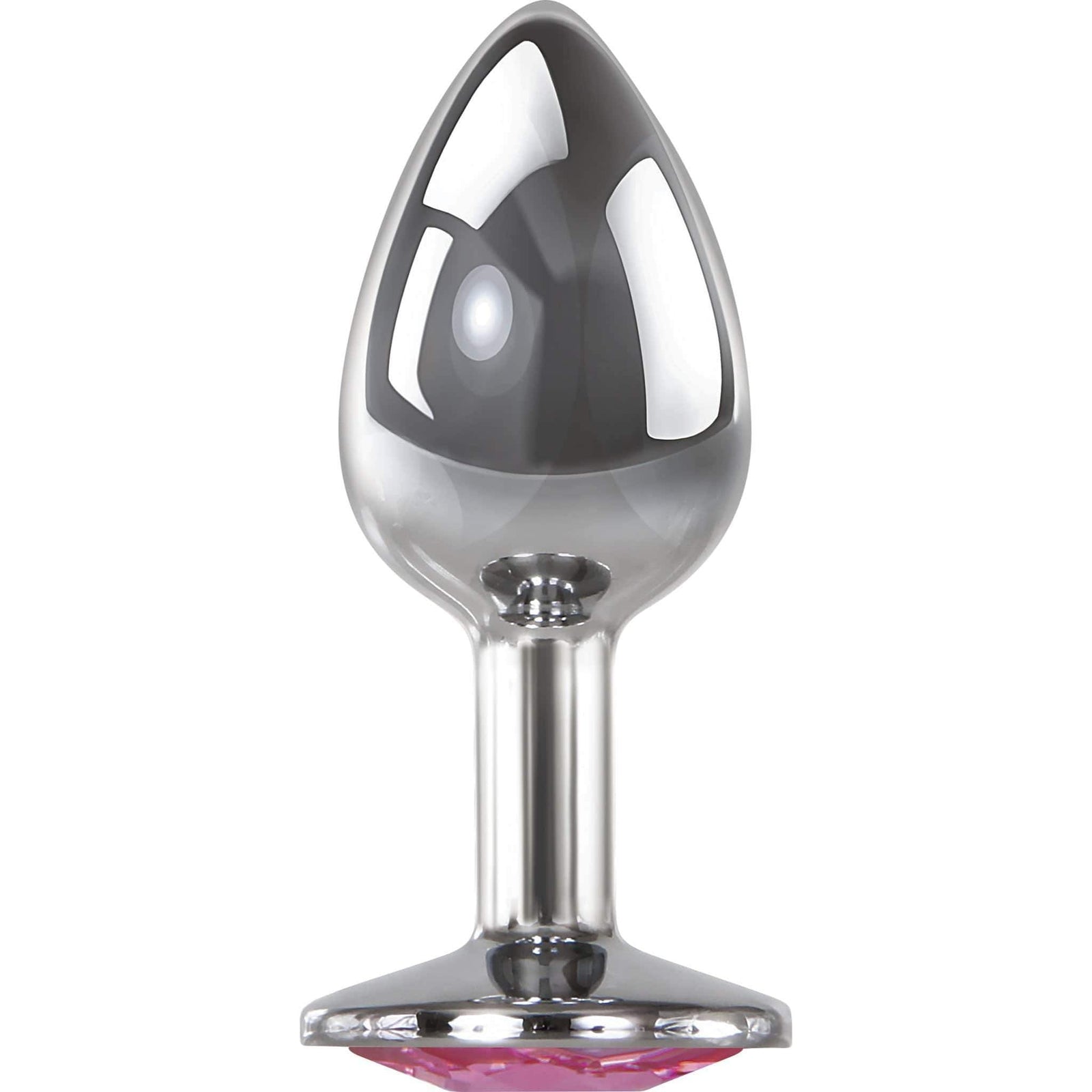 Adam & Eve - Pink Gem Aluminium Anal Plug Medium (Silver) Metal Anal Plug (Non Vibration) 844477014579 CherryAffairs
