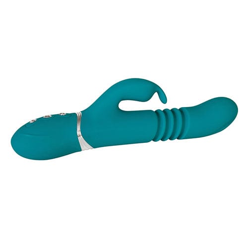 Adam & Eve - Eve's Rechargeable Thrusting Rabbit Vibrator (Green) Rabbit Dildo (Vibration) Rechargeable 625418178 CherryAffairs