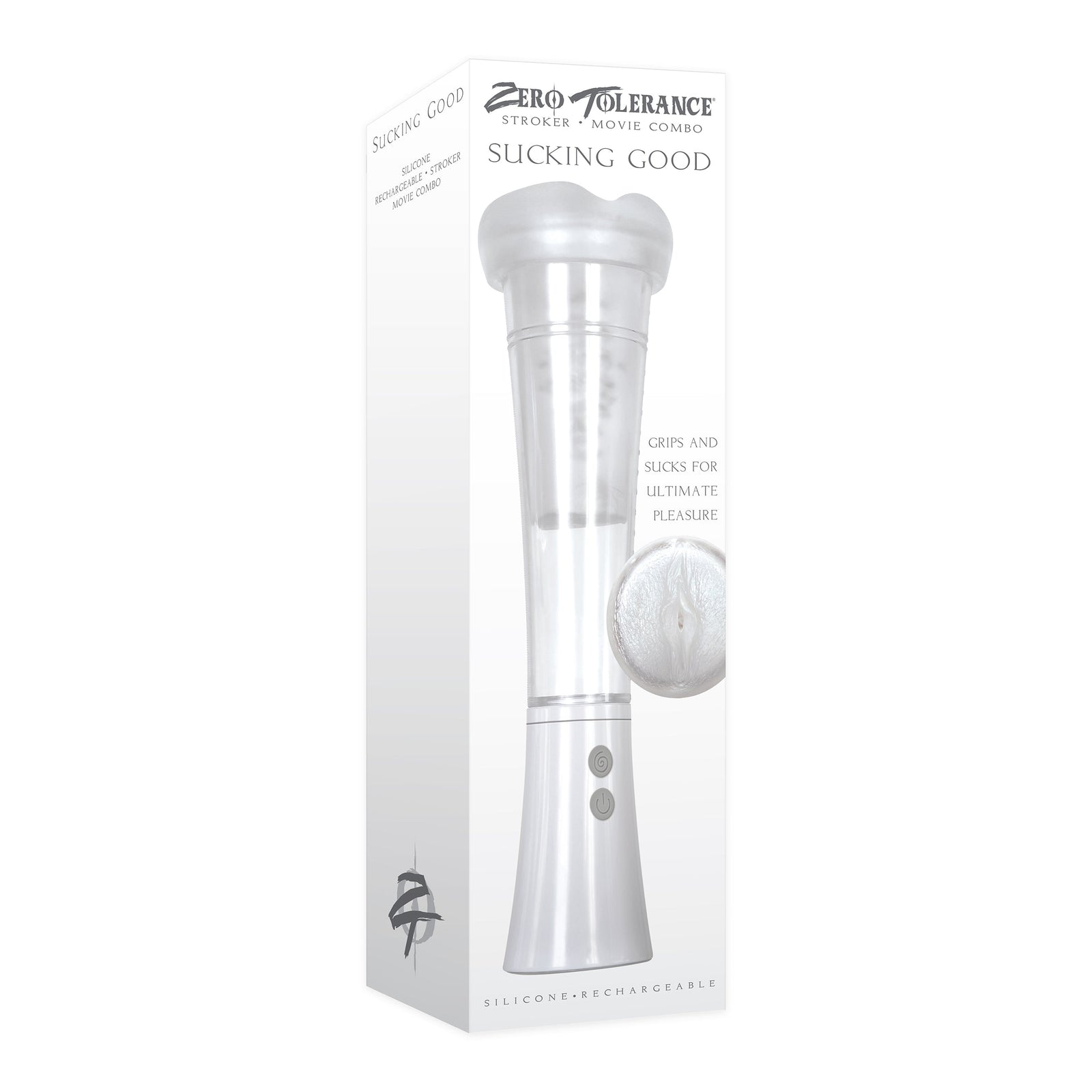 Zero Tolerance - Sucking Good Rechargeable Vacuum Suction Vibrating Masturbator Penis Pump (White) - White