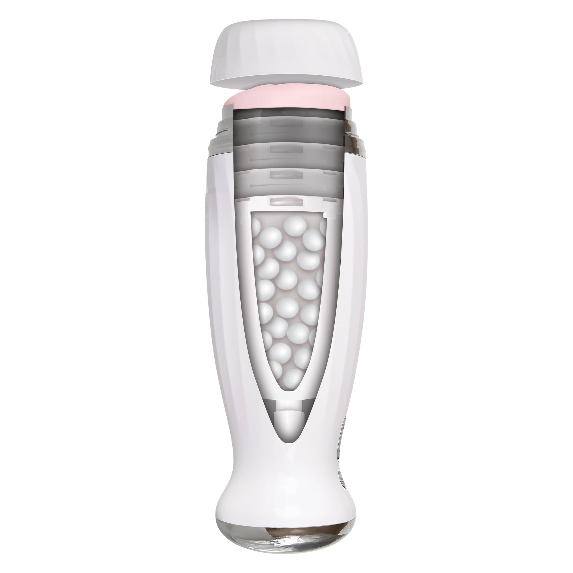Zero Tolerance - The Thrusting Rechargeable Vibrating Stroker Masturbator (White) - White - Masturbator Vagina