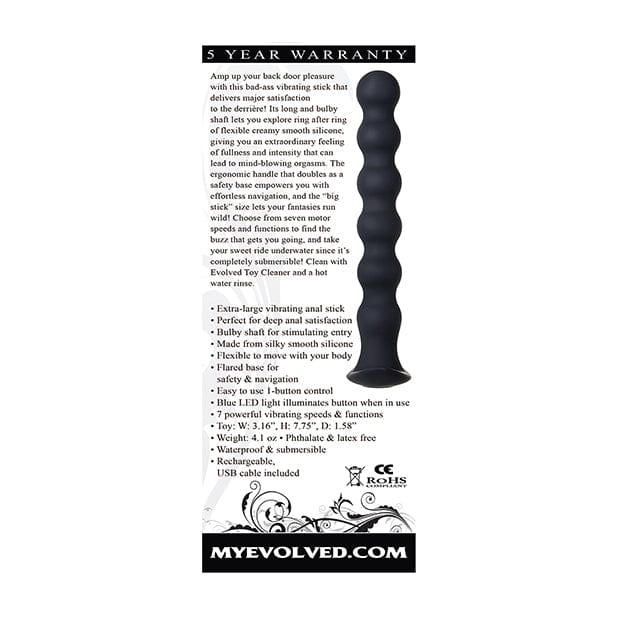 Evolved - Bottoms Up Vibrating Anal Beads (Black) Anal Beads (Vibration) Rechargeable 625496754 CherryAffairs