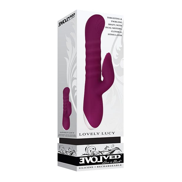 Evolved - Lovely Lucy Thrusting Spinning Rabbit Vibrator (Purple) Rabbit Dildo (Vibration) Rechargeable 625506747 CherryAffairs