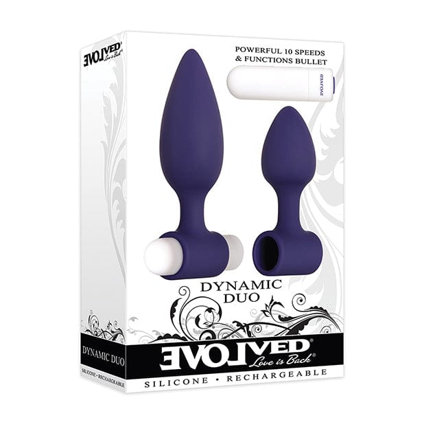 Evolved - Dynamic Duo Rechargeable Bullet Anal Plug (Purple/White) Anal Plug (Vibration) Rechargeable 625500541 CherryAffairs