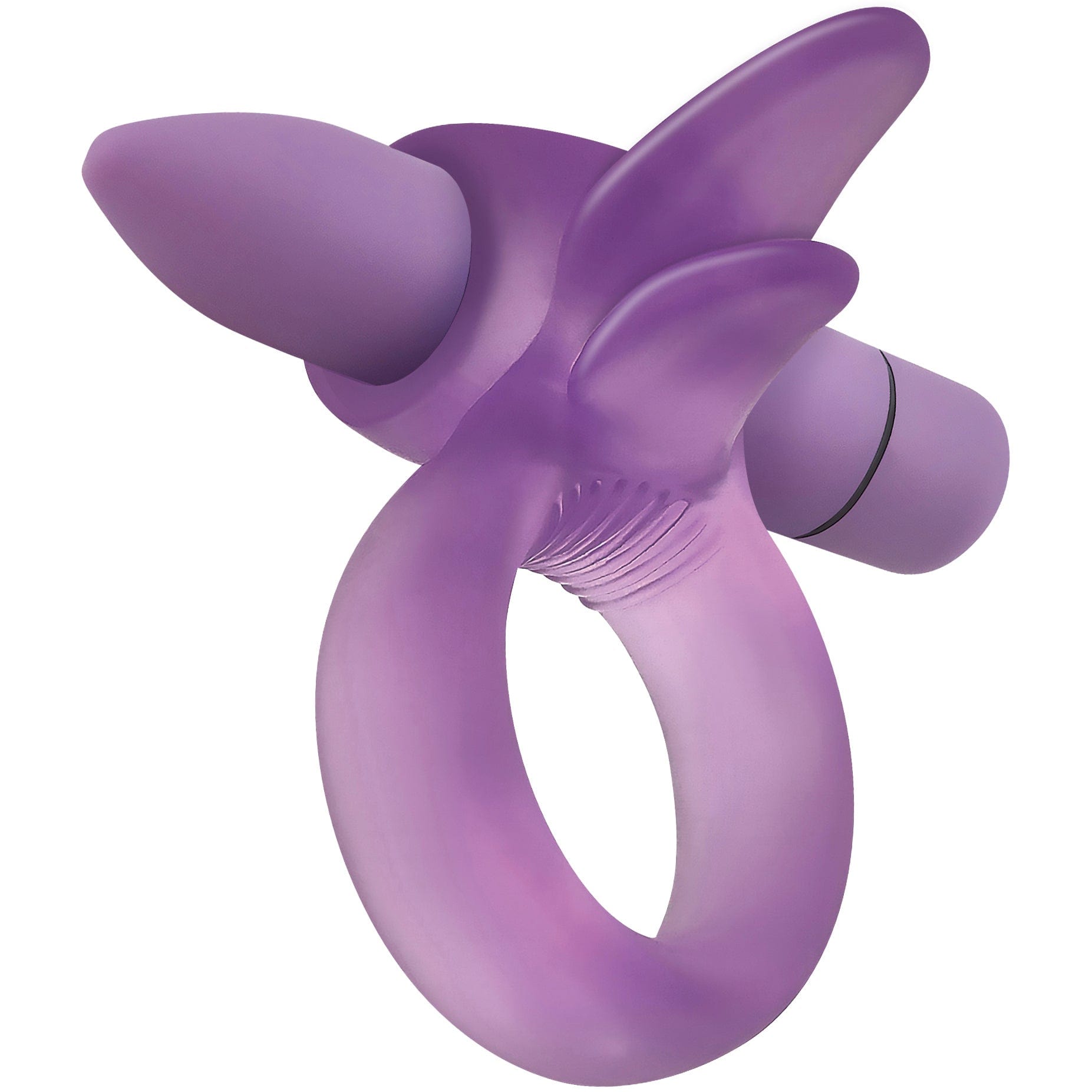 Adam & Eve - Vibrating Clitoral Tongue Cock Ring (Purple) Rubber Cock Ring (Vibration) Non Rechargeable 844477017006 CherryAffairs