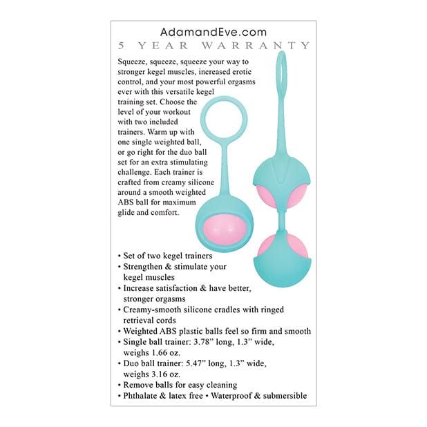 Adam & Eve - Eve's Kegel Training Set (Pink/Teal) Kegel Balls (Non Vibration) 622554462 CherryAffairs