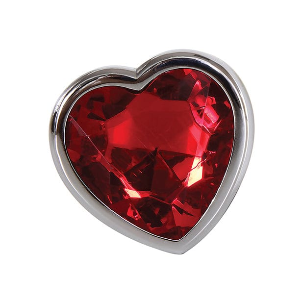 Adam & Eve - Heart Gem Metal Anal Plug Large (Red/Chrome) Anal Plug (Non Vibration) 625410581 CherryAffairs