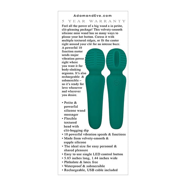 Adam & Eve - Eve's Petite Private Pleasure Wand Massager (Green) Wand Massagers (Vibration) Rechargeable 625420385 CherryAffairs