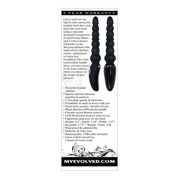 Evolved - Magic Stick Beaded Vibrator Anal Beads (Black) Anal Beads (Vibration) Rechargeable 625513623 CherryAffairs