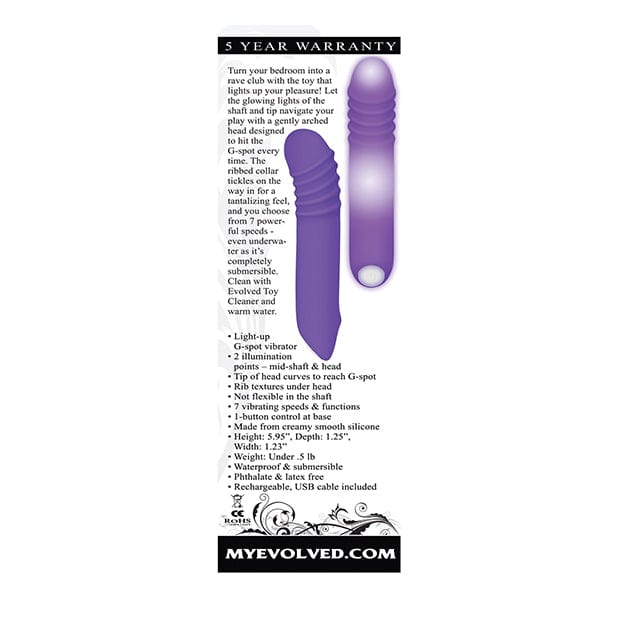 Evolved - The G Rave Light Up Rechargeable G Spot Vibrator (Purple) G Spot Dildo (Vibration) Rechargeable 625528878 CherryAffairs