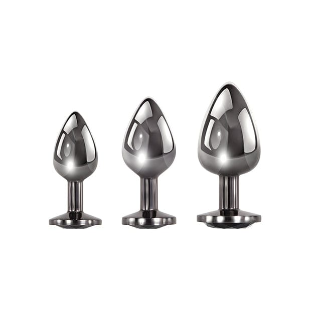 Evolved - Black Gem Metal Anal Plug Set (Silver) Anal Kit (Non Vibration) 625506577 CherryAffairs