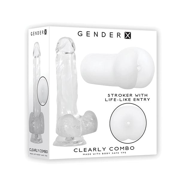 Evolved - Gender X Clearly Combo Realistic Dildo with Ass Stroker Masturbator Set (Clear) Masturbator Gay Value Pack 625502219 CherryAffairs