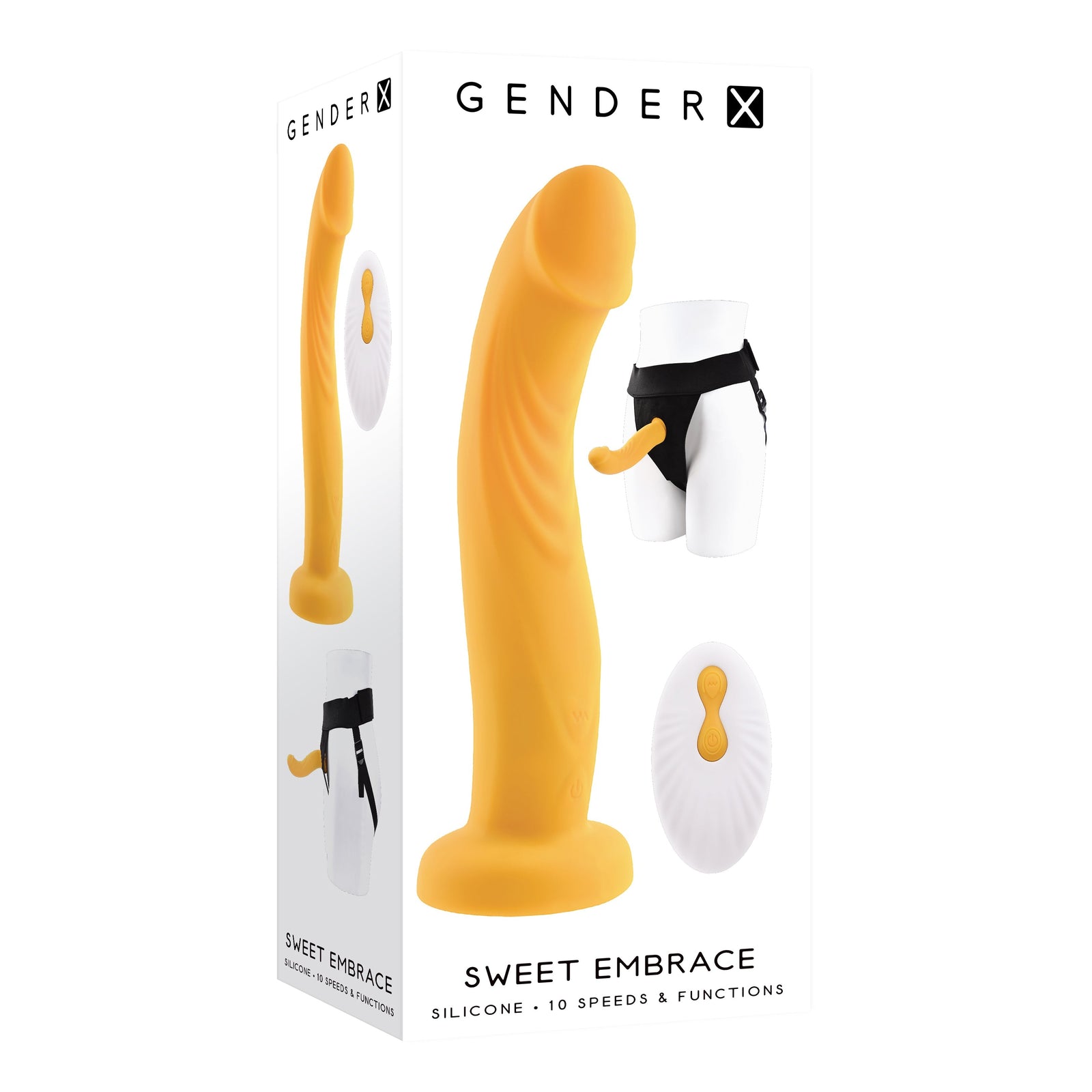 Evolved - Gender X Sweet Embrace Remote Vibrating Strap On (Beige) - Beige - Strap On with Dildo for Reverse Insertion