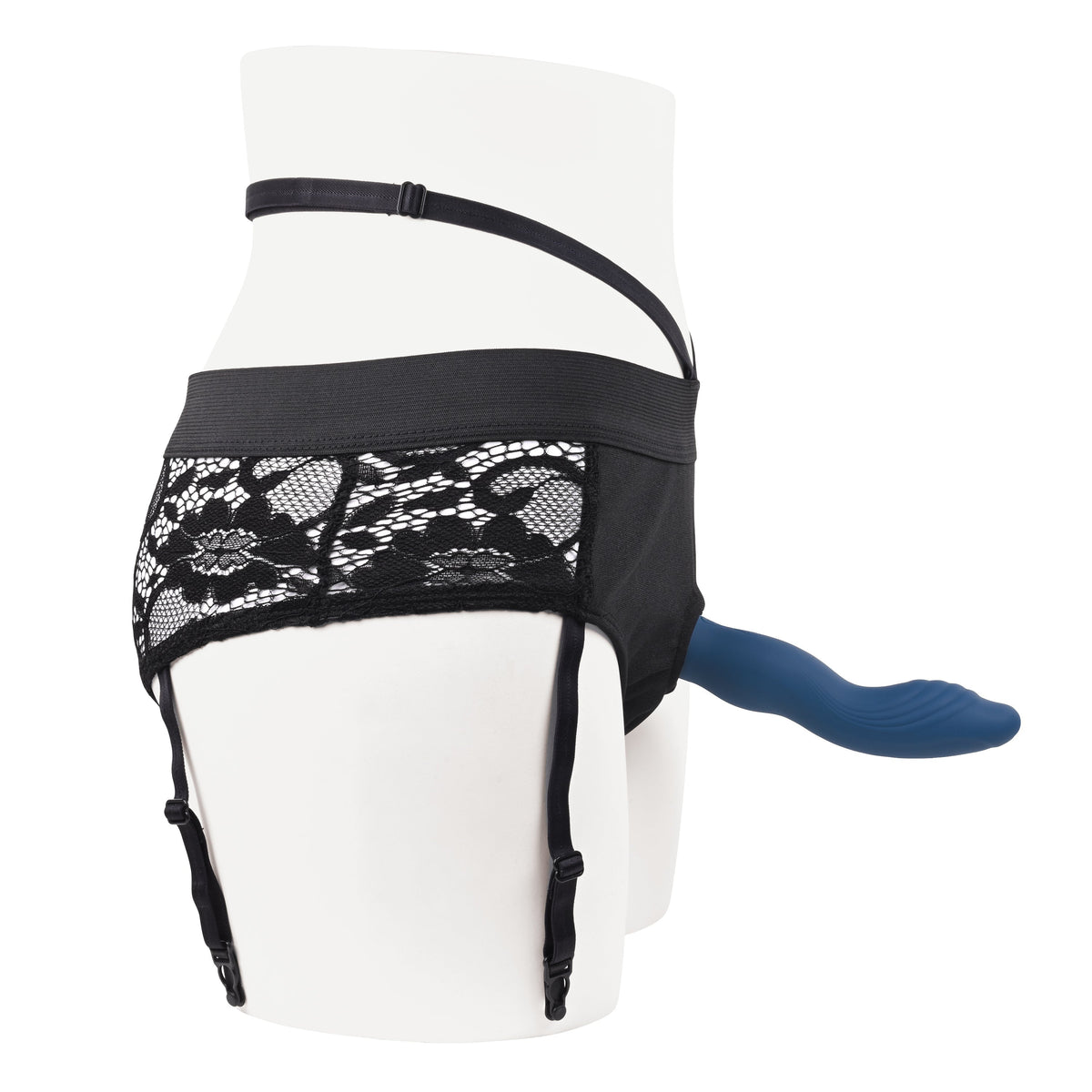 Evolved - Gender X Snuggle Up Remote Vibrating Strap On (Blue) - Blue - Strap On with Dildo for Reverse Insertion