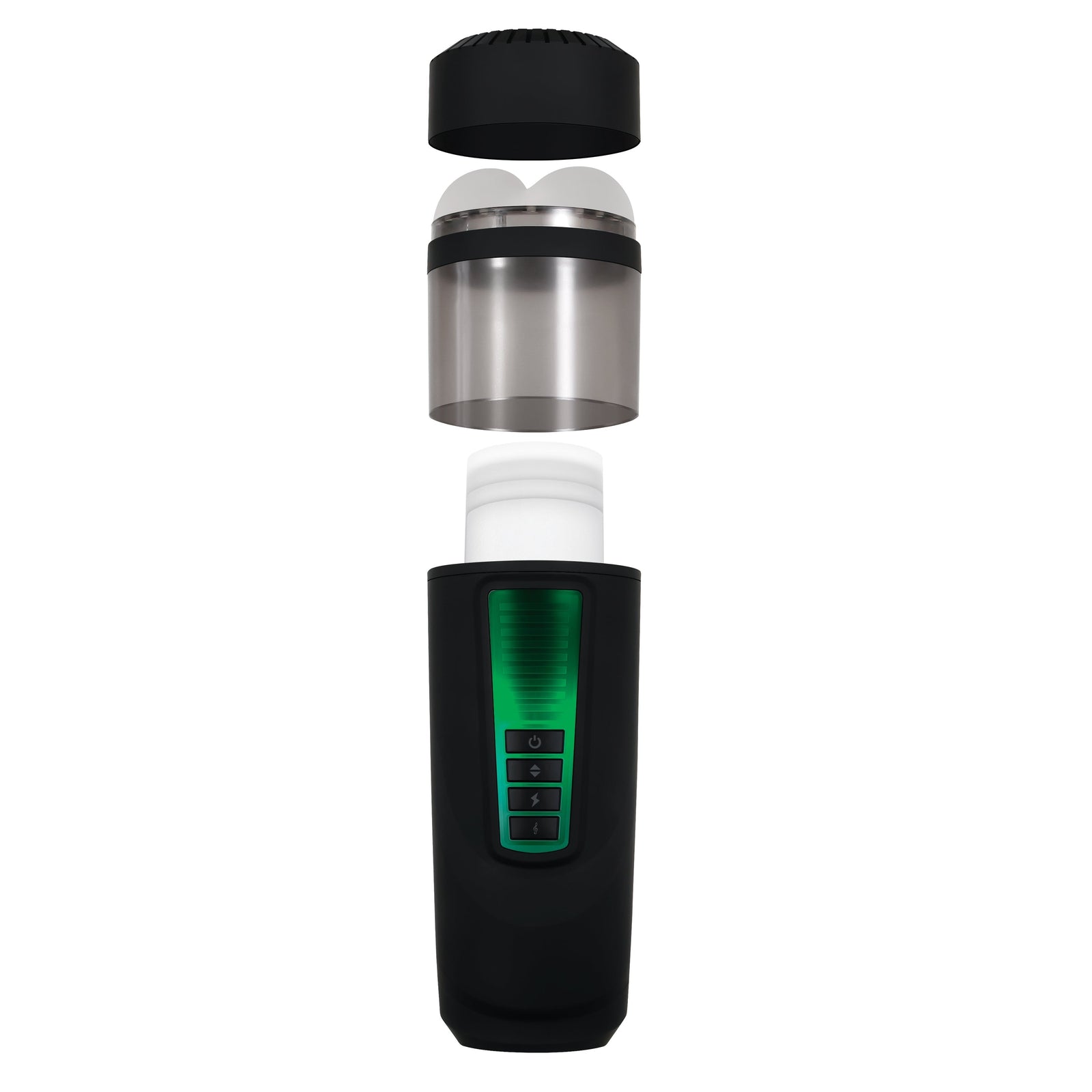 Evolved - Gender X Message In A Bottle Spinning Thrusting Stroker Masturbator (Black) - Black - Masturbator Soft