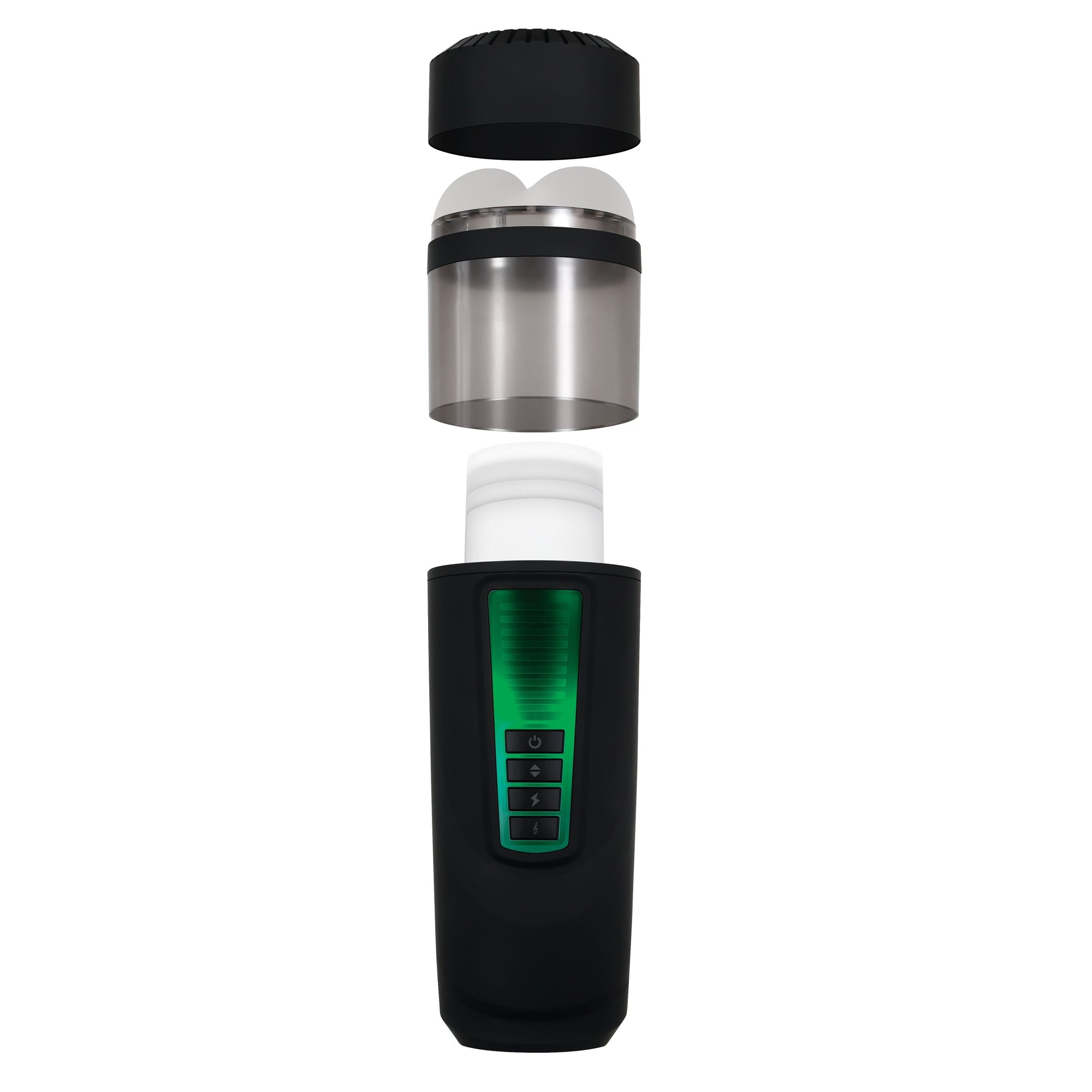 Evolved - Gender X Message In A Bottle Spinning Thrusting Stroker Masturbator (Black) - Black - Masturbator Soft