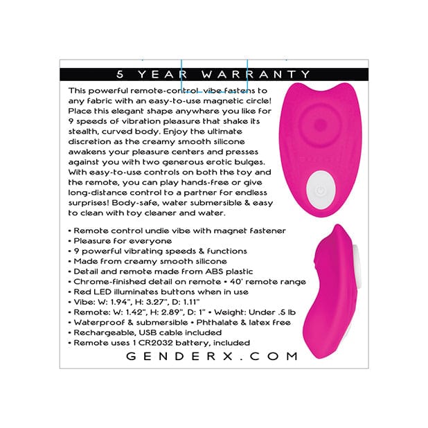Evolved - Gender X Under the Radar Remote Control Panty Vibrator (Pink) Panties Massager Remote Control (Vibration) Rechargeable 625513375 CherryAffairs