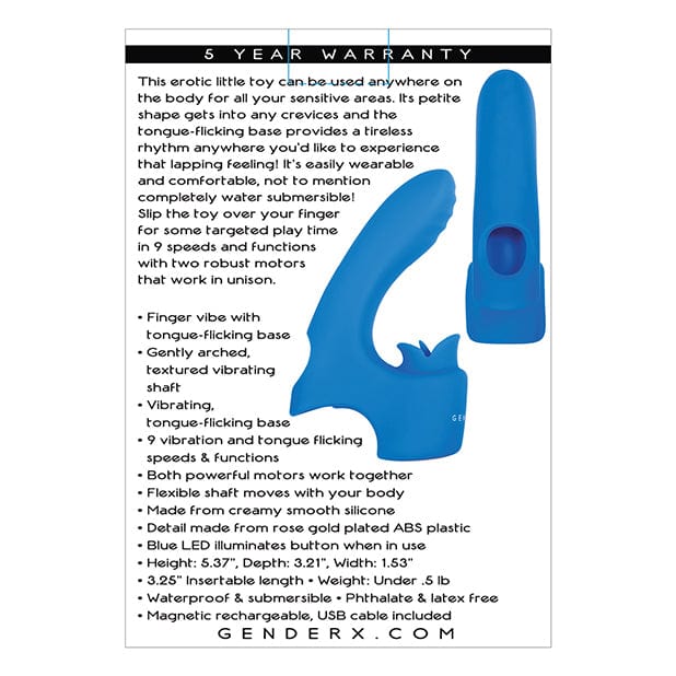 Evolved - Gender X Flick It Finger Vibrator Clit Massager (Blue) Clit Massager (Vibration) Rechargeable 625505997 CherryAffairs