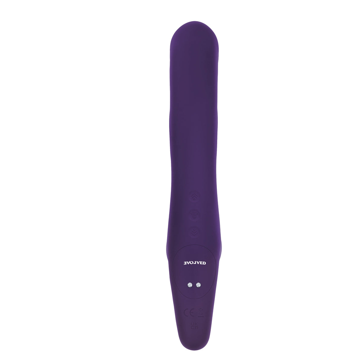 Evolved - 2 Become 1 Remote Tongue Licking Clitoral Air Stimulator Dildo (Purple) - Purple - Strap On with Dildo