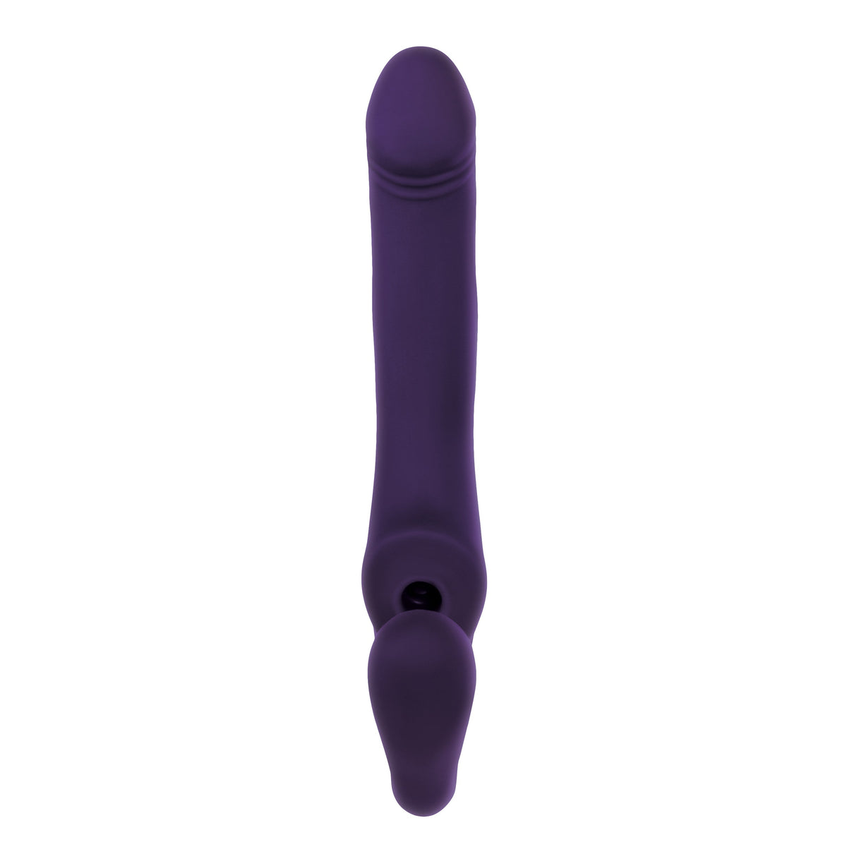 Evolved - 2 Become 1 Remote Tongue Licking Clitoral Air Stimulator Dildo (Purple) - Purple - Strap On with Dildo