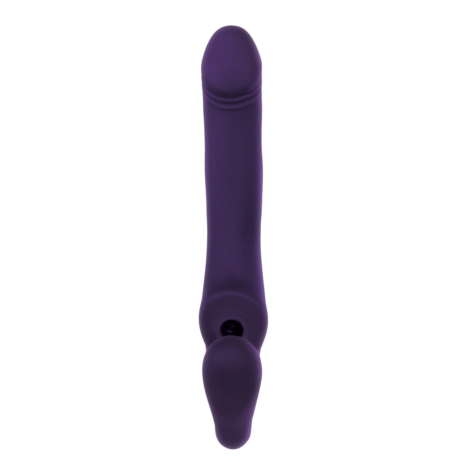 Evolved - 2 Become 1 Remote Tongue Licking Clitoral Air Stimulator Dildo (Purple) - Purple - Strap On with Dildo