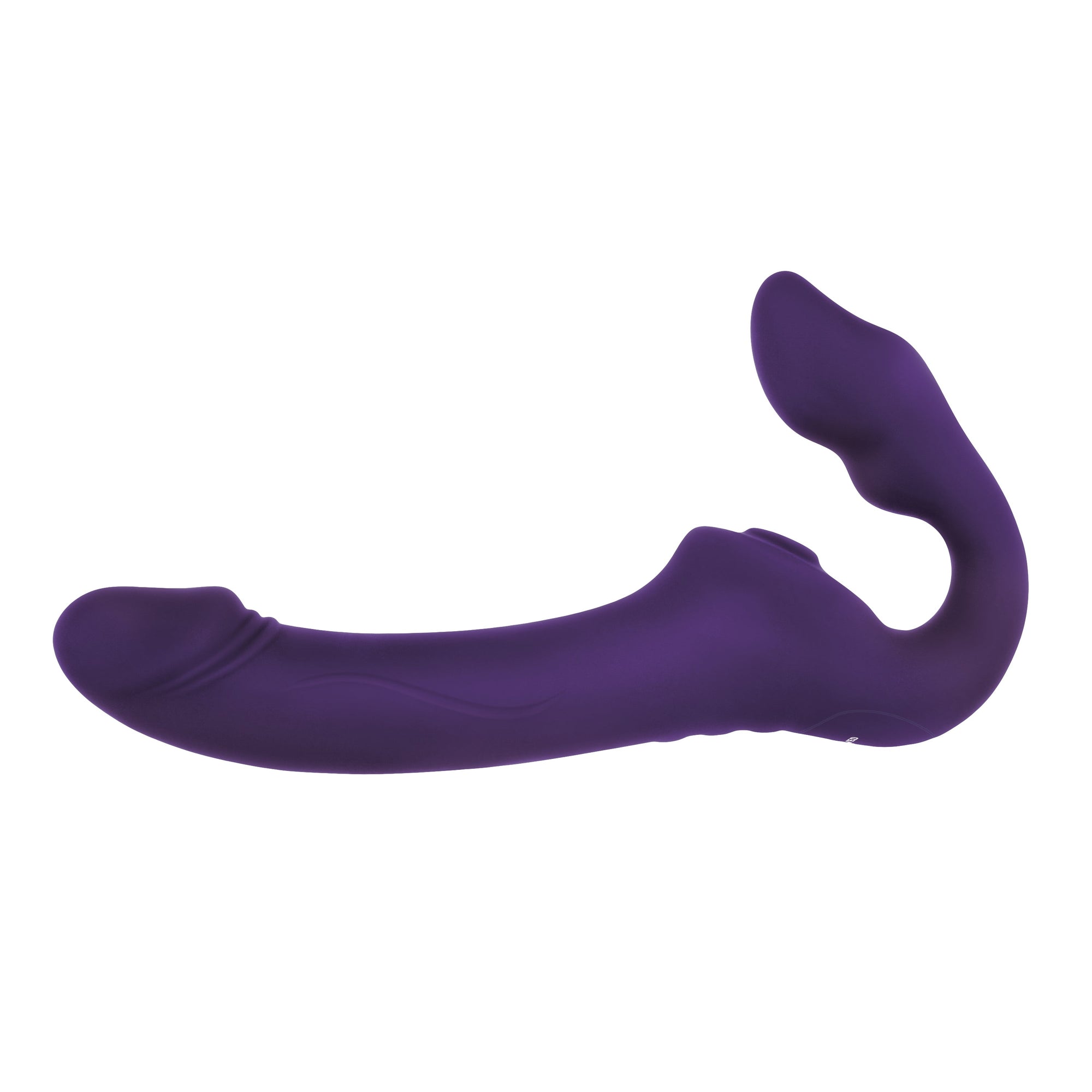 Evolved - 2 Become 1 Remote Tongue Licking Clitoral Air Stimulator Dildo (Purple) - Purple - Strap On with Dildo