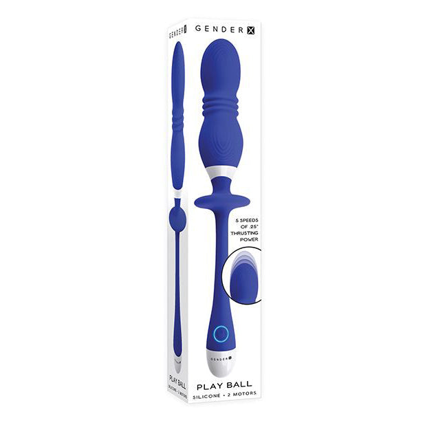 Evolved - Gender X Play Ball Thrusting Egg Vibrator (Blue) - Blue - Wireless Remote Control Egg (Vibration) Rechargeable