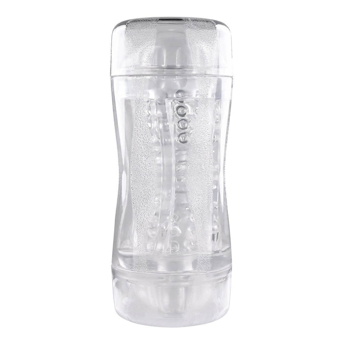 Evolved - Gender X Double Fantasy Stroker Masturbator with Vibrating Cock Ring (Clear) - Clear - Masturbator Soft