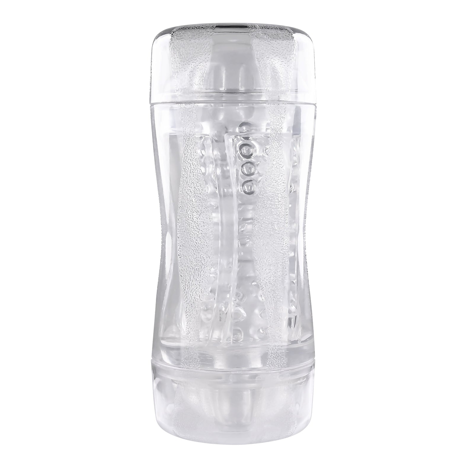 Evolved - Gender X Double Fantasy Stroker Masturbator with Vibrating Cock Ring (Clear) - Clear - Masturbator Soft