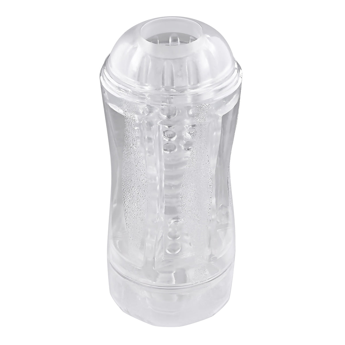 Evolved - Gender X Double Fantasy Stroker Masturbator with Vibrating Cock Ring (Clear) - Clear - Masturbator Soft