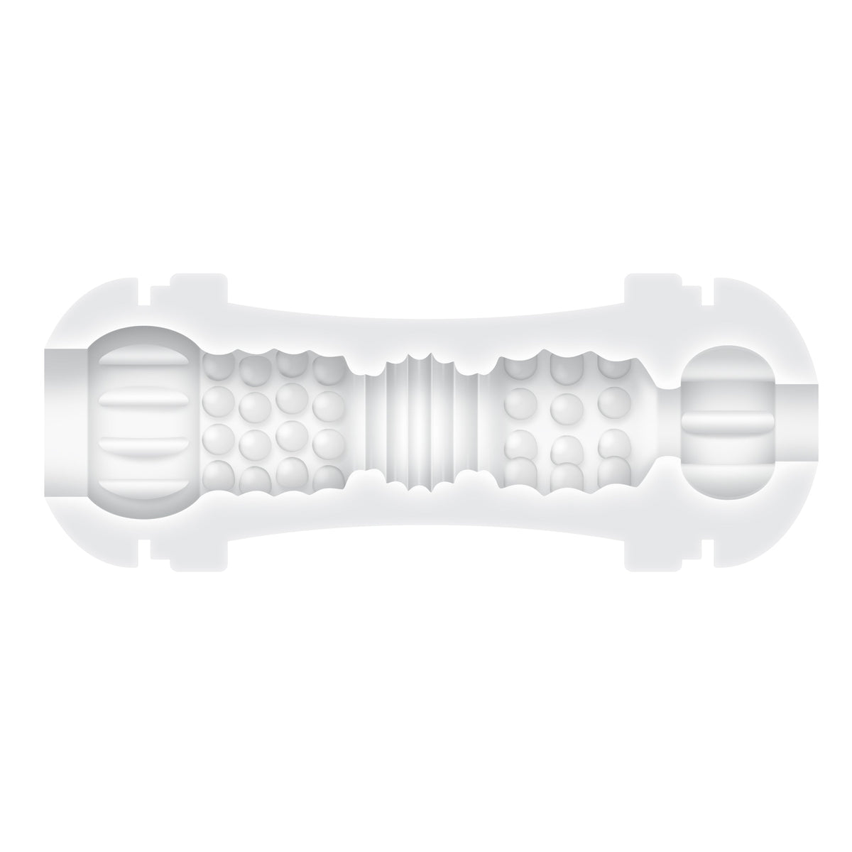 Evolved - Gender X Double Fantasy Stroker Masturbator with Vibrating Cock Ring (Clear) - Clear - Masturbator Soft