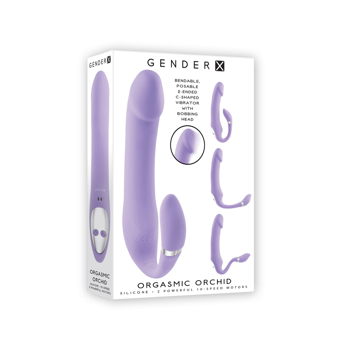 Evolved - Gender X Orgasmic Orchid Bendable C Shaped Vibrator (Purple) - Purple - Realistic Dildo w/o suction cup