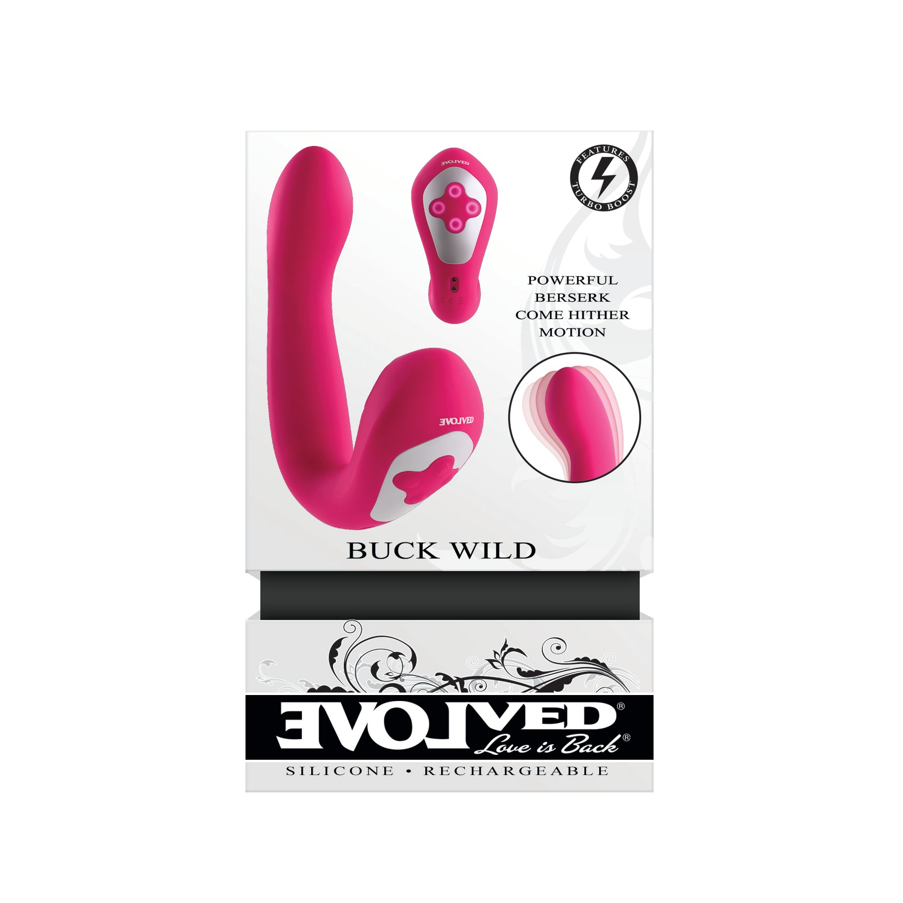 Evolved - Buck Wild Remote Turbo Boost Vibrator (Pink) - Pink - Couple’s Massager (Vibration) Rechargeable