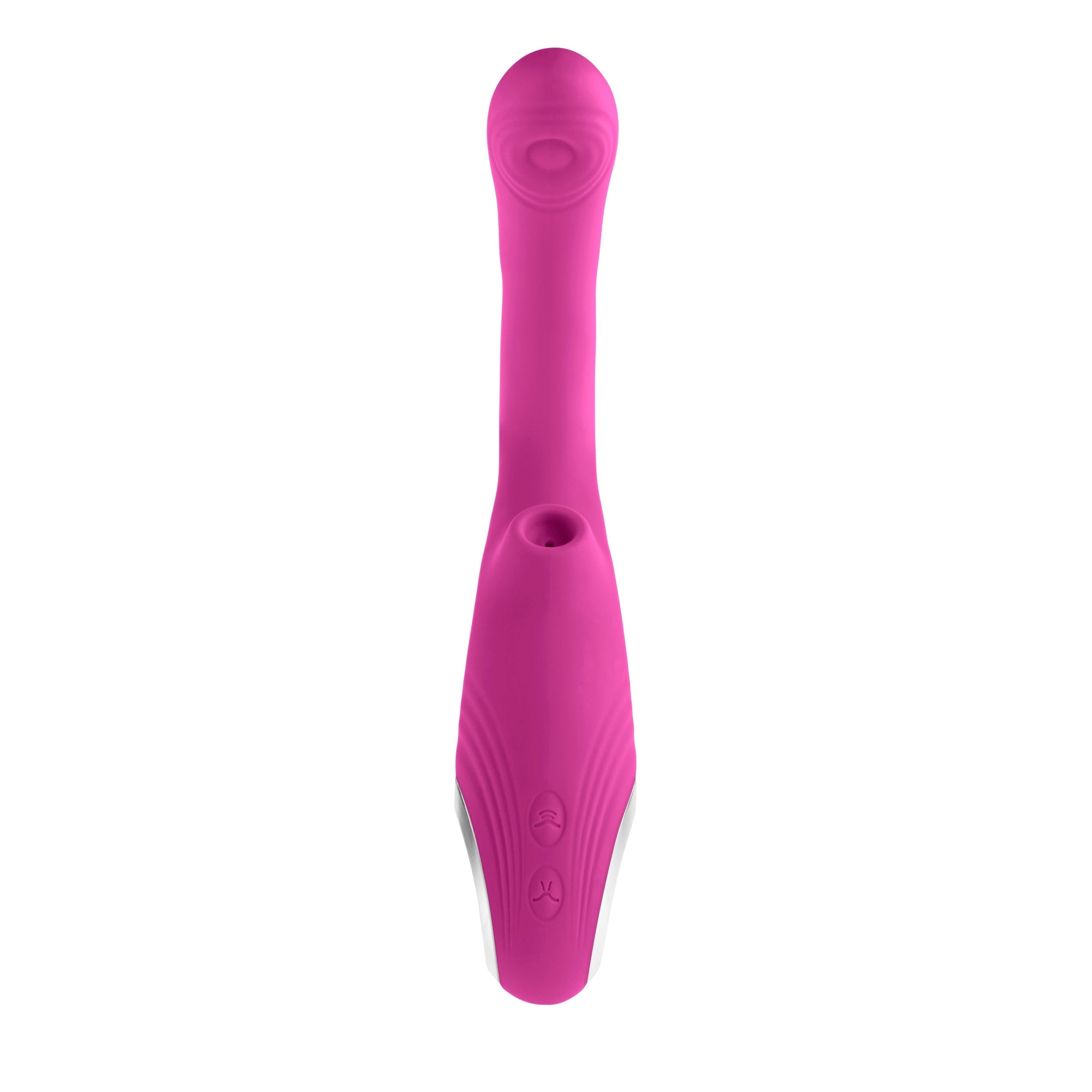 Evolved - Strike A Pose Flexible Clitoral Air Stimulator with Vibrating Dildo (Pink) - Pink - Clit Massager (Vibration)