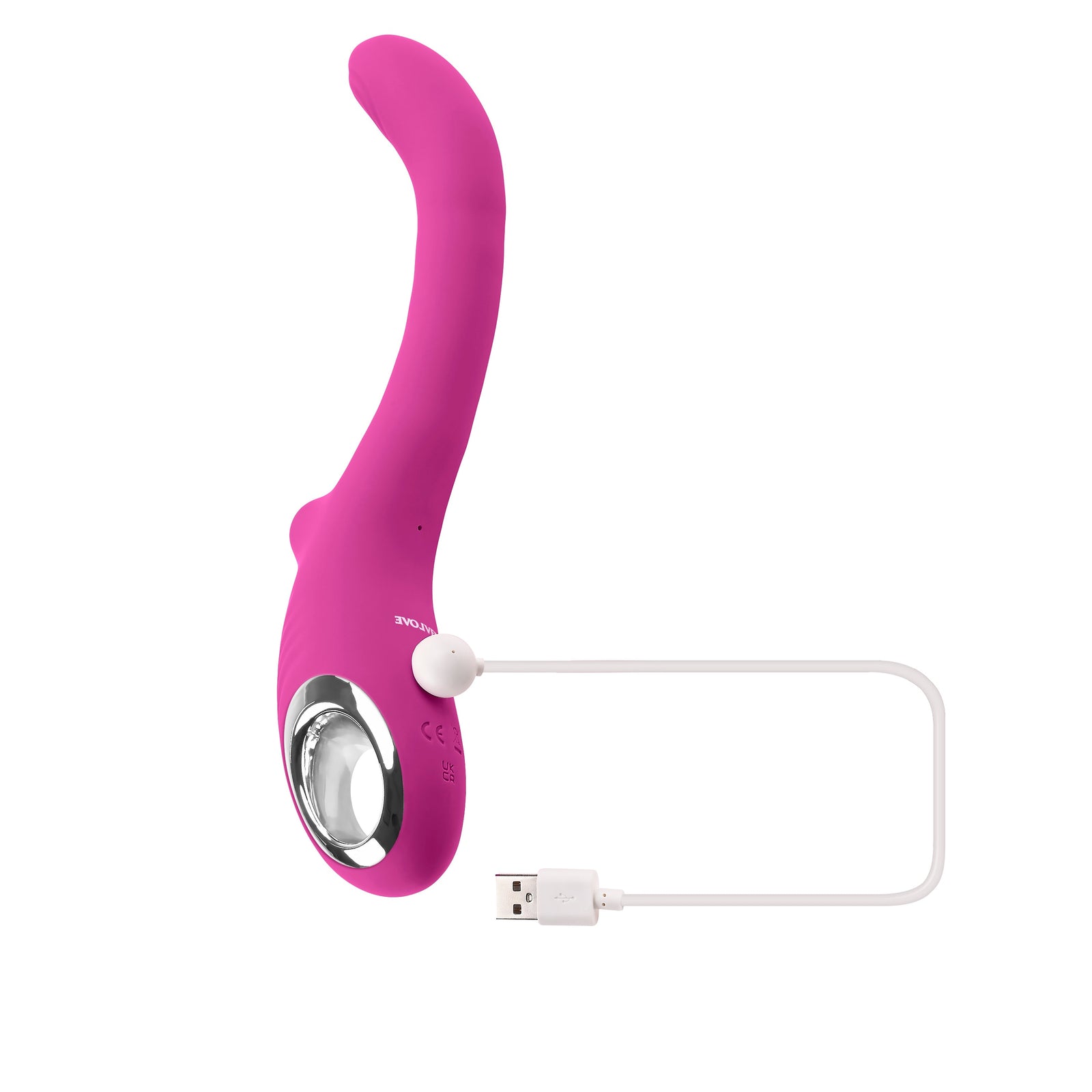 Evolved - Strike A Pose Flexible Clitoral Air Stimulator with Vibrating Dildo (Pink) - Pink - Clit Massager (Vibration)