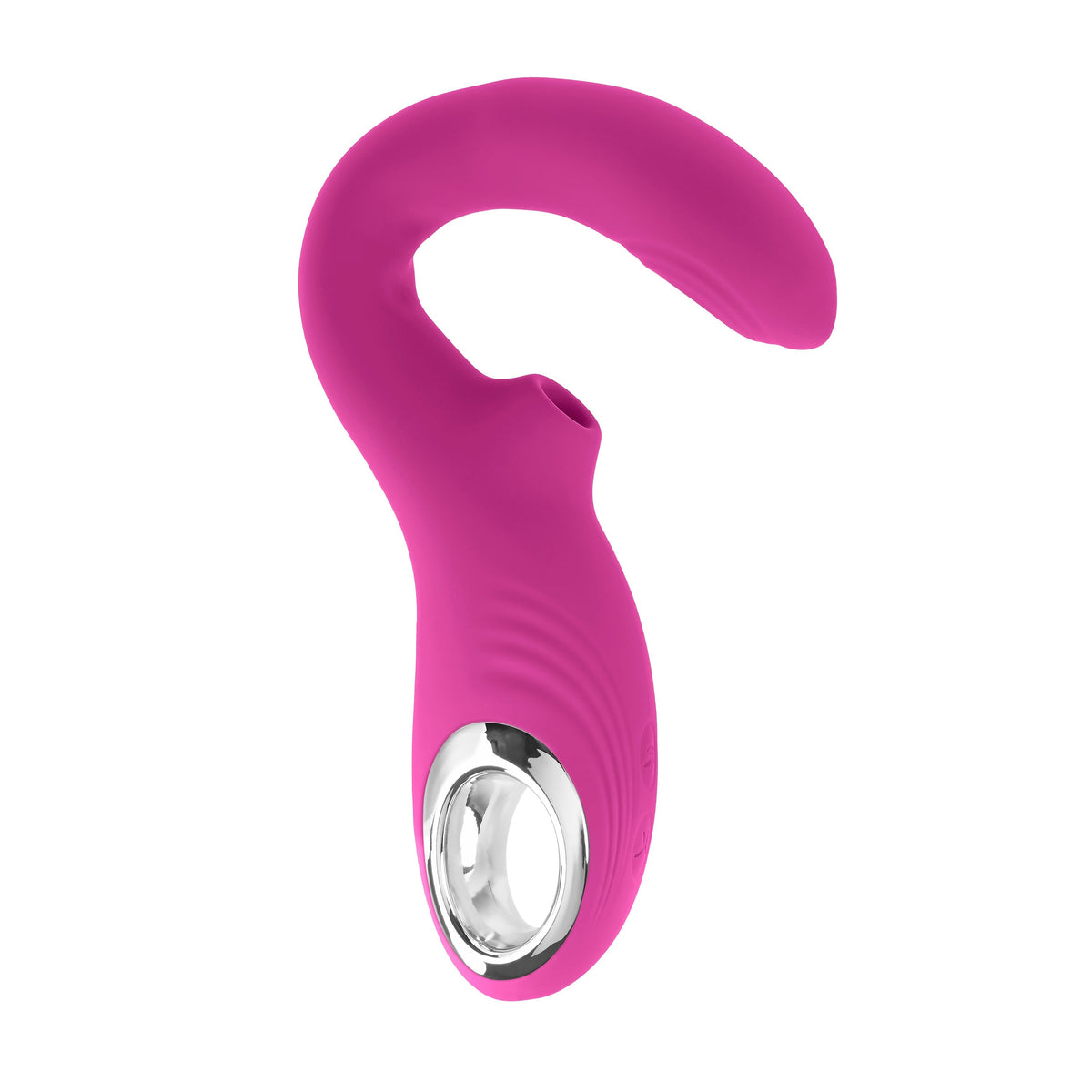 Evolved - Strike A Pose Flexible Clitoral Air Stimulator with Vibrating Dildo (Pink) - Pink - Clit Massager (Vibration)