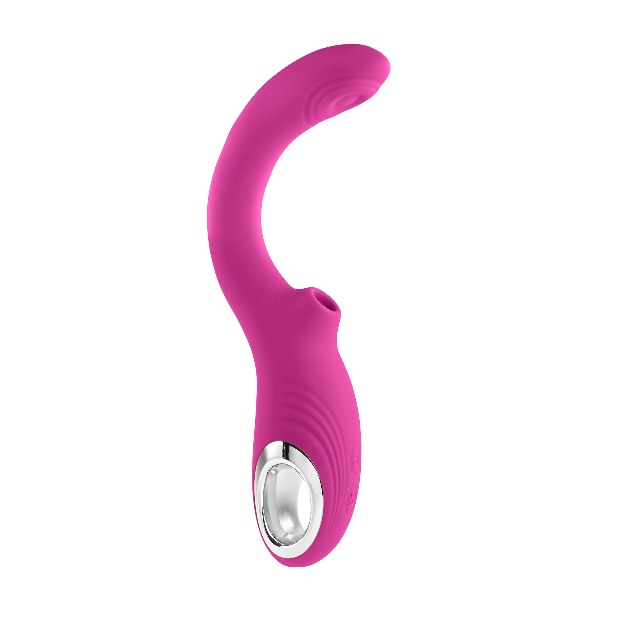 Evolved - Strike A Pose Flexible Clitoral Air Stimulator with Vibrating Dildo (Pink) - Pink - Clit Massager (Vibration)