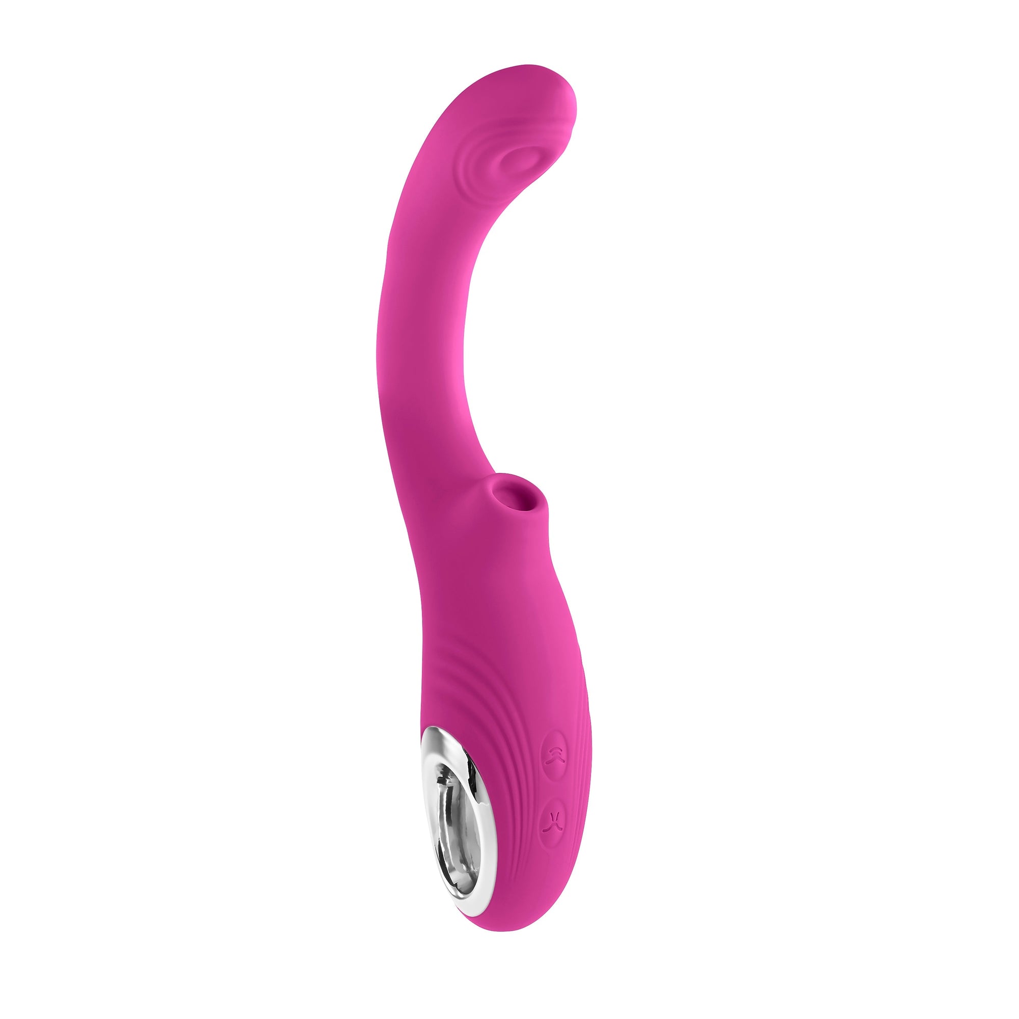 Evolved - Strike A Pose Flexible Clitoral Air Stimulator with Vibrating Dildo (Pink) - Pink - Clit Massager (Vibration)
