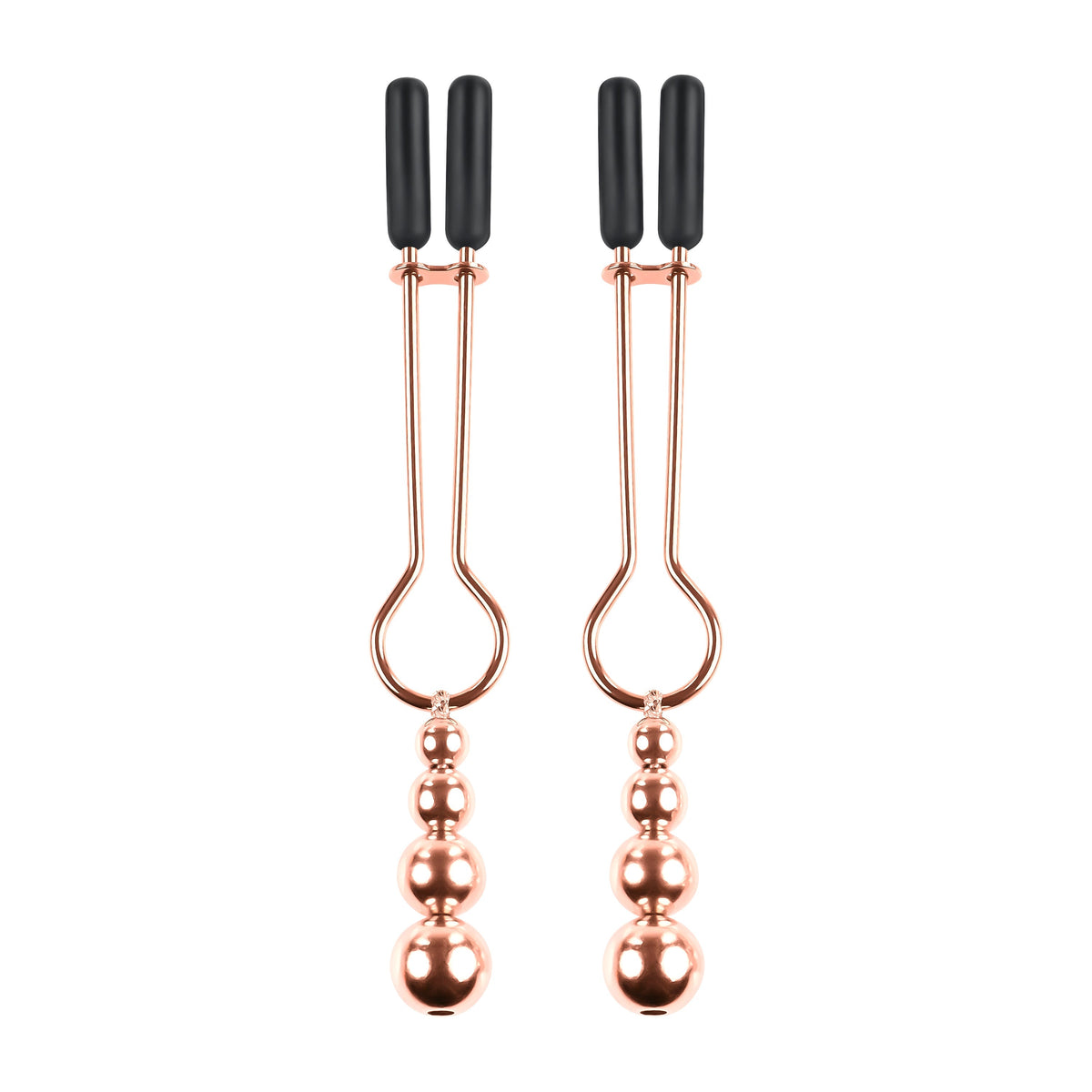Selopa - Beaded Nipple Clamps - Rose Gold - Nipple Clamps (Non Vibration)
