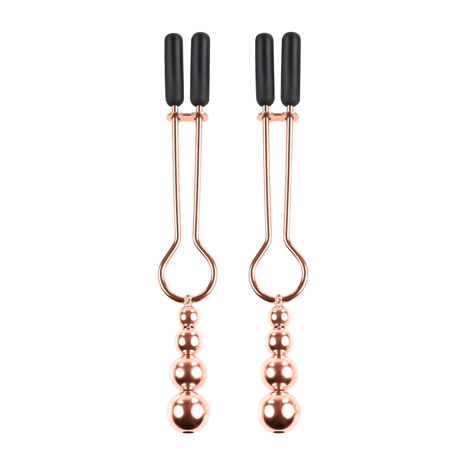 Selopa - Beaded Nipple Clamps - Rose Gold - Nipple Clamps (Non Vibration)