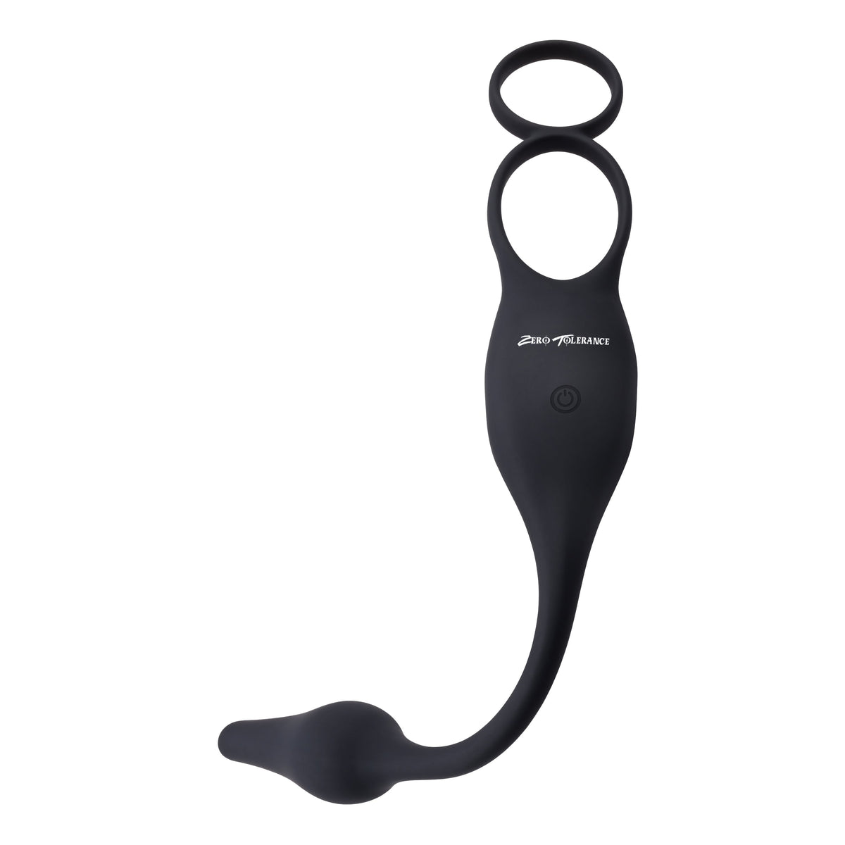 Zero Tolerance - Plug and Tug Vibrating Plug and Cock Ring (Black) - Black - Silicone Cock Ring (Vibration) Rechargeable