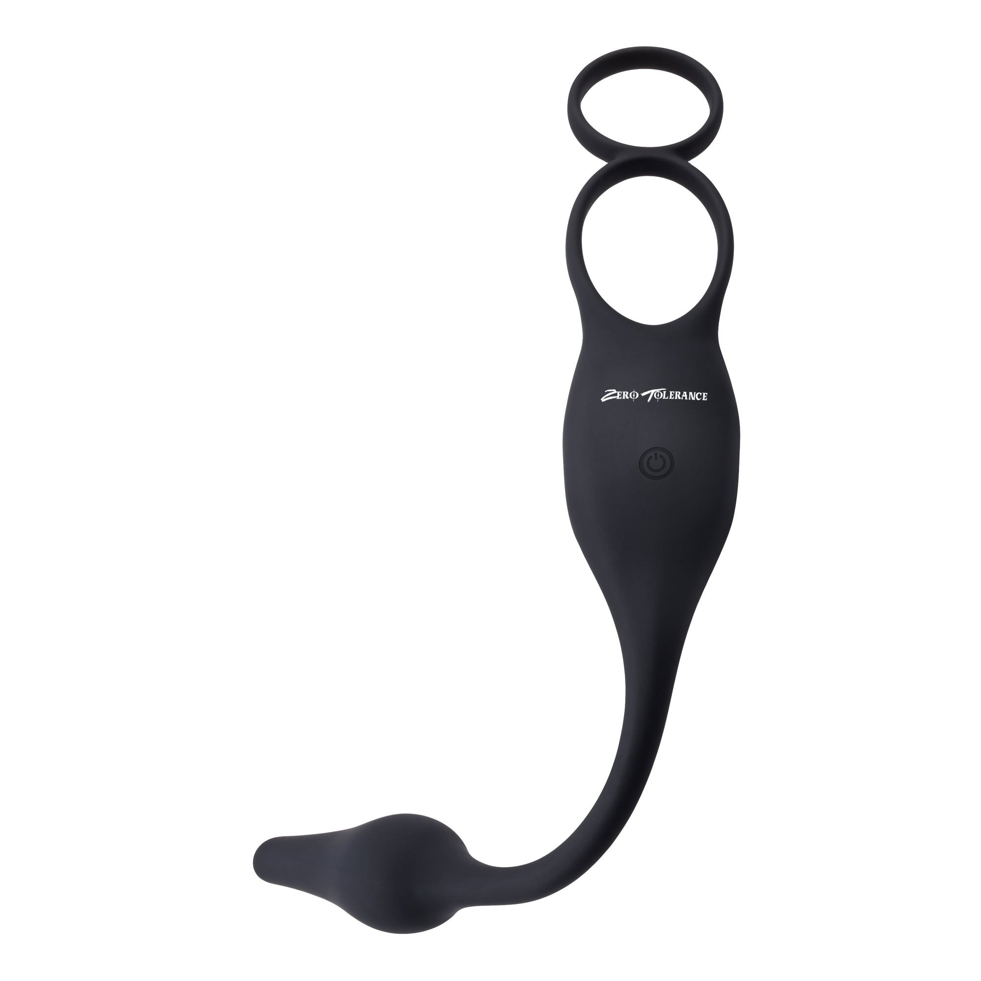 Zero Tolerance - Plug and Tug Vibrating Plug and Cock Ring (Black) - Black - Silicone Cock Ring (Vibration) Rechargeable