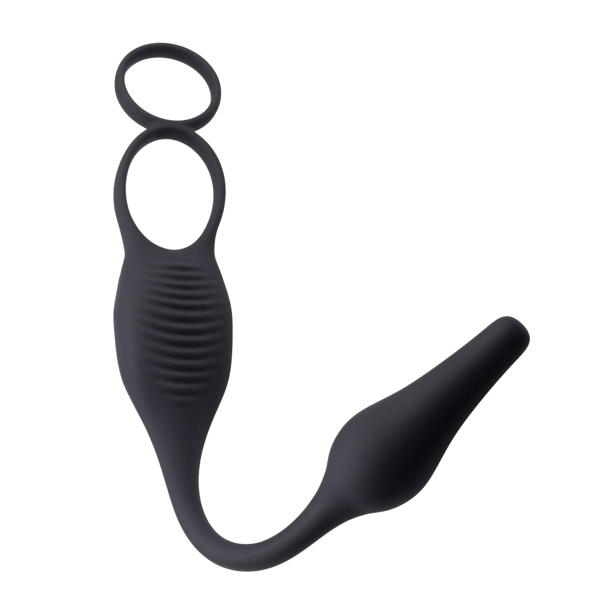 Zero Tolerance - Plug and Tug Vibrating Plug and Cock Ring (Black) - Black - Silicone Cock Ring (Vibration) Rechargeable